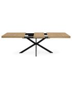 Table repas extensible Memphis plateau avec rangement bois/noir - 160-200x90x75.5 cm