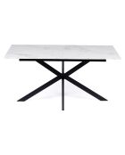 Table repas extensible Glam plateau effet marbre marbre/noir - 160/200x90x77 cm