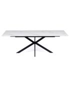 Table repas extensible Glam plateau effet marbre marbre/noir - 160/200x90x77 cm