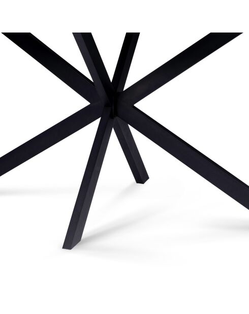 Table repas extensible Glam plateau effet marbre marbre/noir - 160/200x90x77 cm