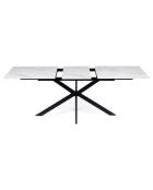Table repas extensible Glam plateau effet marbre marbre/noir - 160/200x90x77 cm