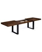 Table repas extensible Brixton plateau effet bois vieilli bois/noir - 200/300x90x75 cm