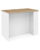 Ilot central de cuisine Dario avec rangements bois/blanc - 120x70x90 cm