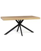 Table repas Brixton plateau et pieds croisés bois/noir - 160x90x75 cm