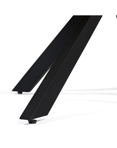 Table repas Brixton plateau et pieds croisés bois/noir - 160x90x75 cm