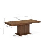 Table repas extensible Tania noyer  - 160/200x90x75 cm