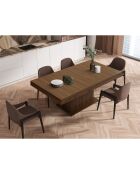 Table repas extensible Tania noyer  - 160/200x90x75 cm