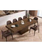 Table repas extensible Tania noyer  - 160/200x90x75 cm