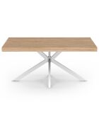 Table repas Brixton plateau et pieds croisés bois/blanc - 160x90x75 cm