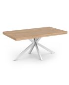 Table repas Brixton plateau et pieds croisés bois/blanc - 160x90x75 cm