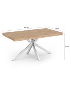 Table repas Brixton plateau et pieds croisés bois/blanc - 160x90x75 cm