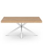 Table repas Brixton plateau et pieds croisés bois/blanc - 160x90x75 cm