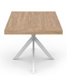 Table repas Brixton plateau et pieds croisés bois/blanc - 160x90x75 cm