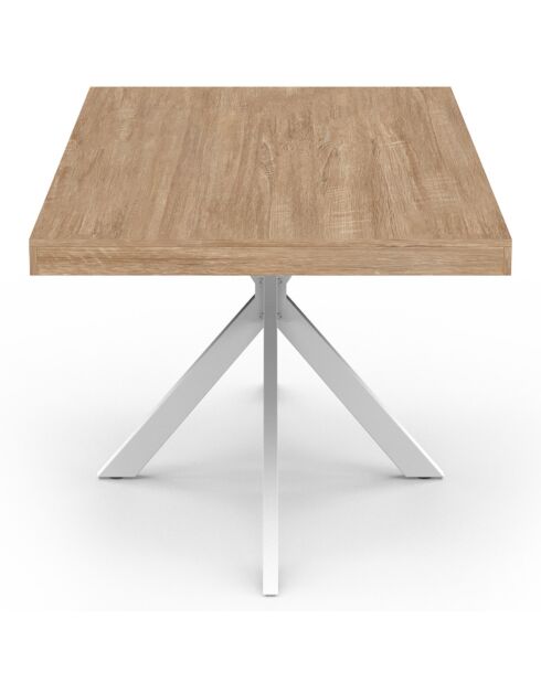 Table repas Brixton plateau et pieds croisés bois/blanc - 160x90x75 cm