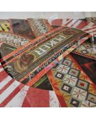 Tableau collage 3D 'As de Diamants' multicolore - 60x45x3 cm