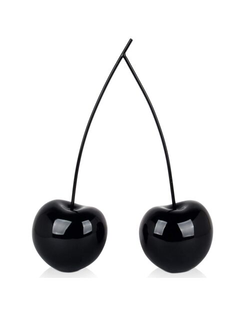 Sculpture en résine 'Cerises doubles petit' noire - 43x29x11 cm