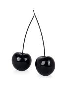 Sculpture en résine 'Cerises doubles petit' noire - 43x29x11 cm