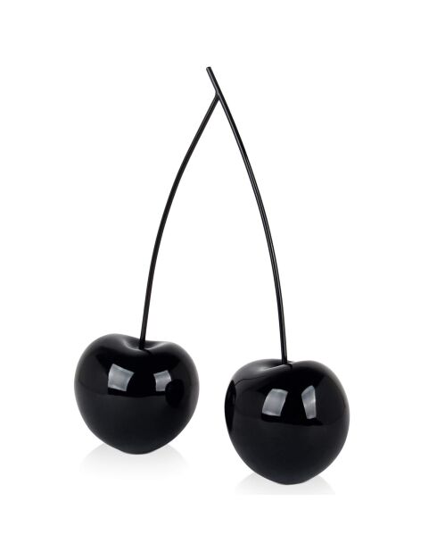 Sculpture en résine 'Cerises doubles petit' noire - 43x29x11 cm