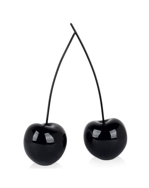 Sculpture en résine 'Cerises doubles petit' noire - 43x29x11 cm