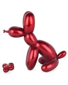 Sculpture en résine 'Chien ballon assis petit' rouge - 28x18x30 cm