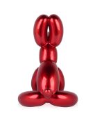 Sculpture en résine 'Chien ballon assis petit' rouge - 28x18x30 cm