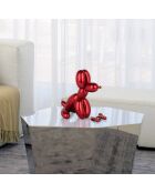 Sculpture en résine 'Chien ballon assis petit' rouge - 28x18x30 cm