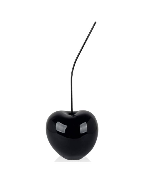 Grande sculpture en résine 'Cerise grand' noire - 66x27x24 cm