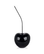 Grande sculpture en résine 'Cerise grand' noire - 66x27x24 cm