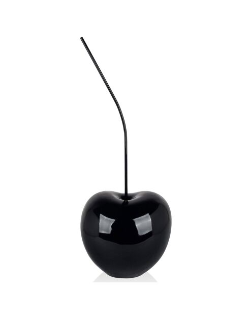 Grande sculpture en résine 'Cerise grand' noire - 66x27x24 cm