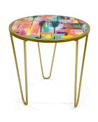 Table d'appoint de canapé 'Abstrait' multicolore - 55x50x50 cm