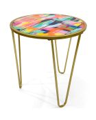 Table d'appoint de canapé 'Abstrait' multicolore - 55x50x50 cm