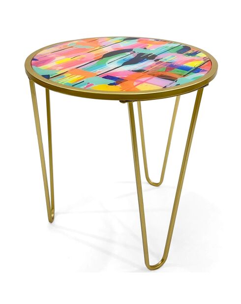 Table d'appoint de canapé 'Abstrait' multicolore - 55x50x50 cm