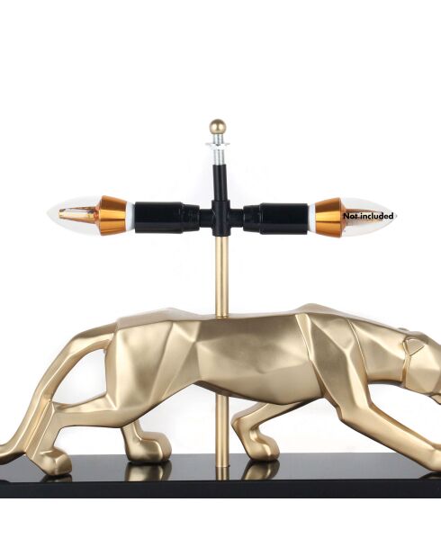 Lampe 'Panthère à facettes' dorée - 35x50x15 cm