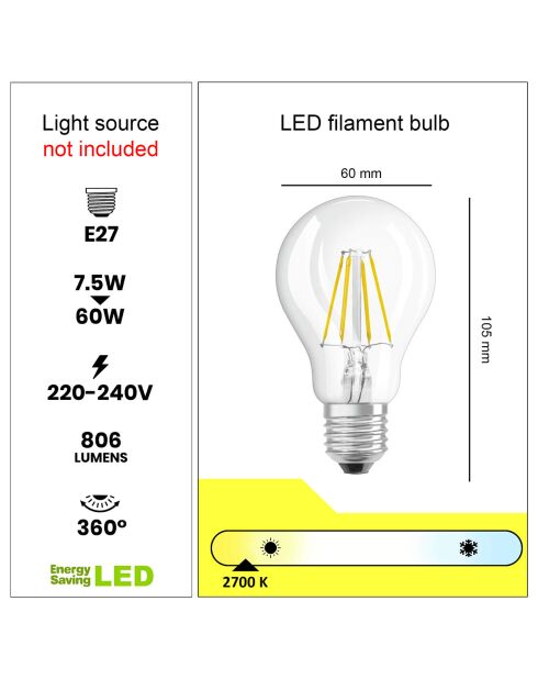 Lampe 'Équilibre' anthracite - 42x44x21 cm