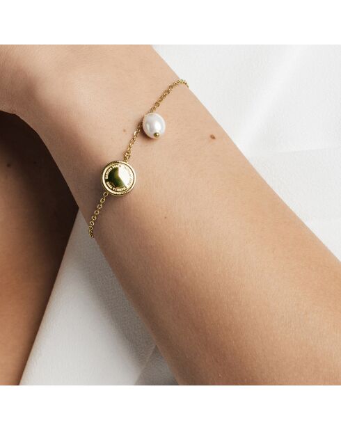 Bracelet Ella en Acier & Perle de coquillage doré
