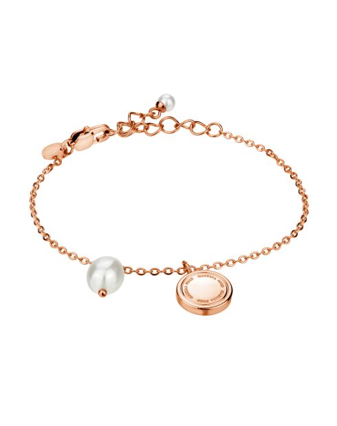 Bracelet Ella en Acier & Perle de coquillage rose doré
