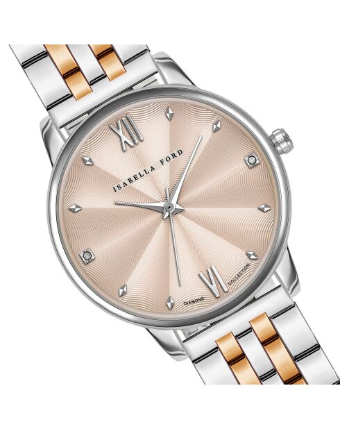 Montre Skylar en Acier & Diamant rose doré/argenté