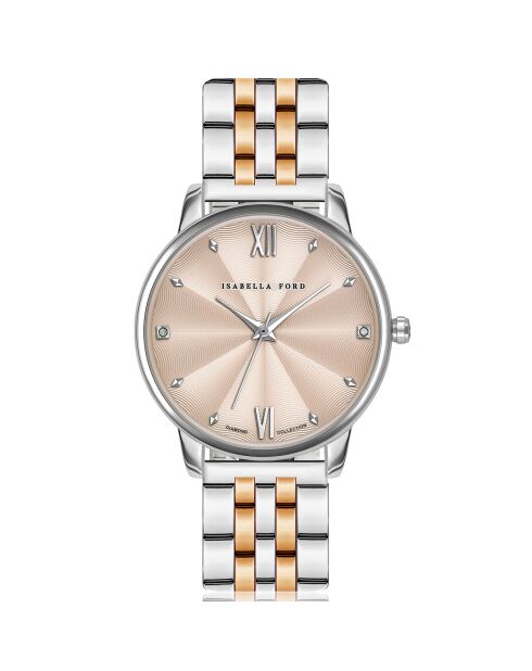 Montre Skylar en Acier & Diamant rose doré/argenté