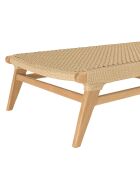 Bain de soleil en teck naturel et rotin synthétique bois - 205x 72.5 x36 cm