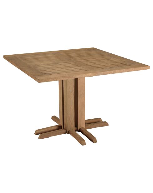 Quadratischer Garten-Esstisch aus recyceltem Teakholz - 110x110x75 cm