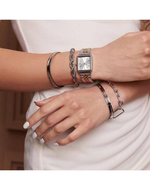 Montre Morgane en Acier & Diamant rose doré/argenté