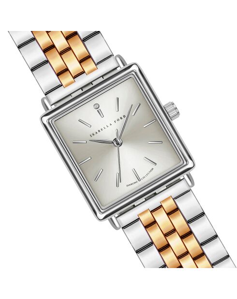 Montre Morgane en Acier & Diamant rose doré/argenté