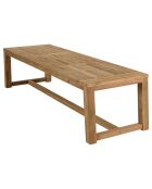 Mobili da giardino: 1 tavolo e 2 panche in legno di teak riciclato