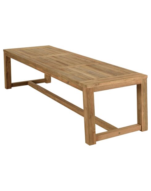 Gartenmöbel: 1 Tisch und 2 Bänke aus recyceltem Teakholz