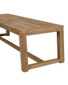 Mobili da giardino: 1 tavolo e 2 panche in legno di teak riciclato