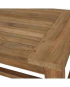 Mobili da giardino: 1 tavolo e 2 panche in legno di teak riciclato