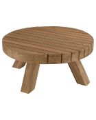 Table basse jardin ronde teck recyclé bois - D.80x36 cm