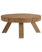 Table basse jardin ronde teck recyclé bois - D.80x36 cm