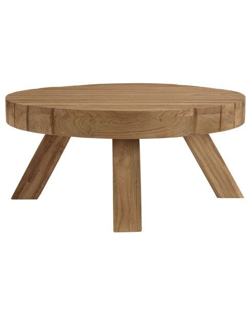 Ronde salontafel voor in de tuin gerecycled teakhout - D.80x36 cm