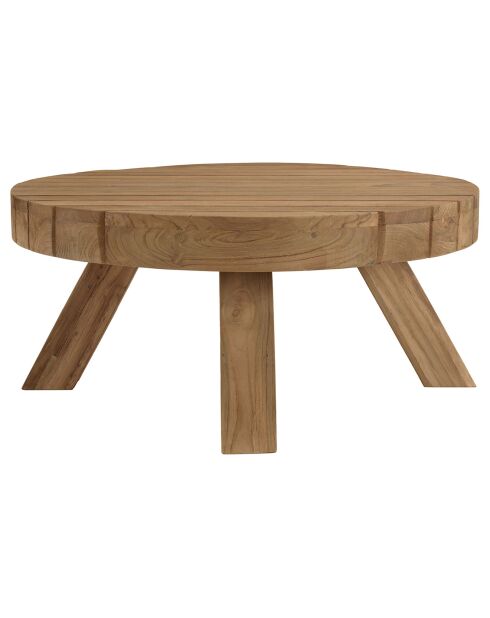 Table basse jardin ronde teck recyclé bois - D.80x36 cm